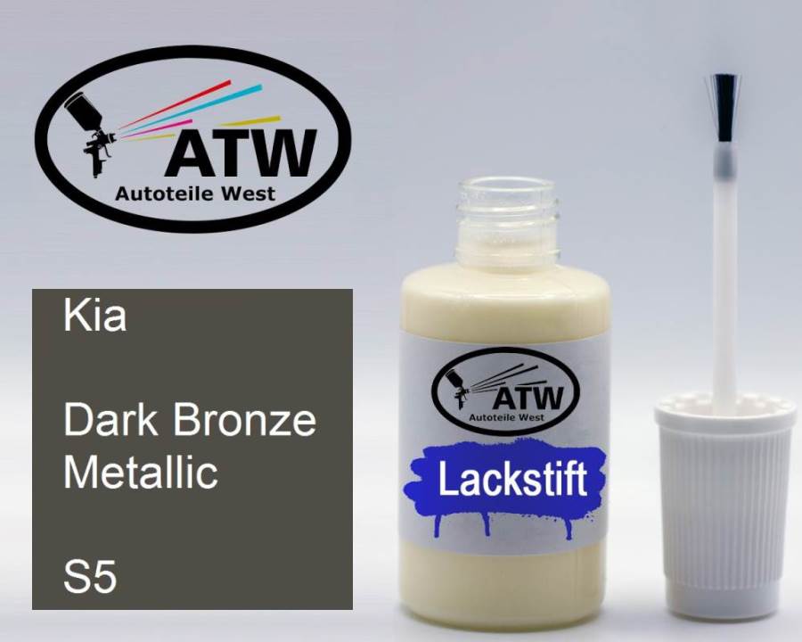 Kia, Dark Bronze Metallic, S5: 20ml Lackstift, von ATW Autoteile West.